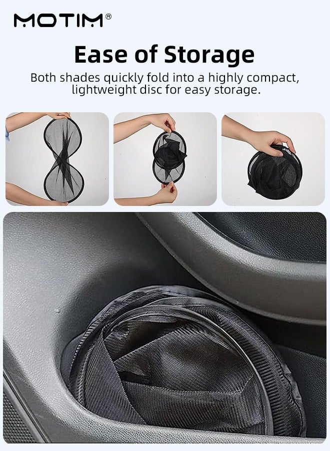Motim 5 Pcs Mesh Sunshade, Car Window Sunshade Privacy Curtains, Suction Cup Car Side Window Sunshade, 100% Blocks UV Rays/Light, Car Front Rear Window Blinds for Breastfeeding, Taking a nap, Changing Clothes, Camping - Image 4