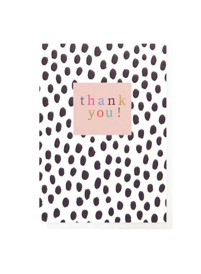 Pattern Work Mono Dots Thank You Greeting Card (11.6 X 16.2 Cm)
