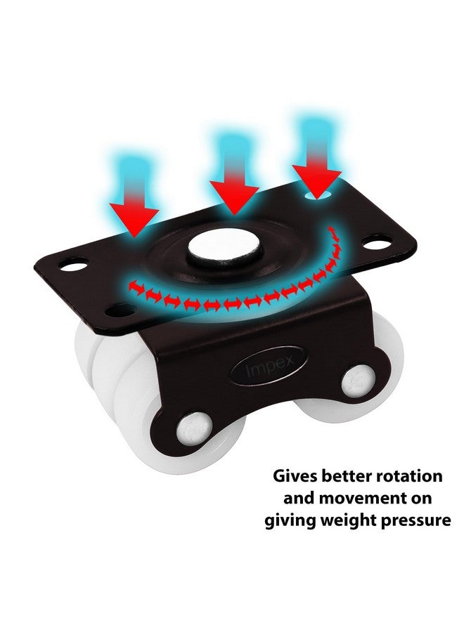 IMPEX Six Wheel Castor - Heavy Duty 400Kg Load Capacity REVOLVING Six Wheel Caster for Shopping Trolley, Furniture Table & Other equipment (Set of 4) - Image 3
