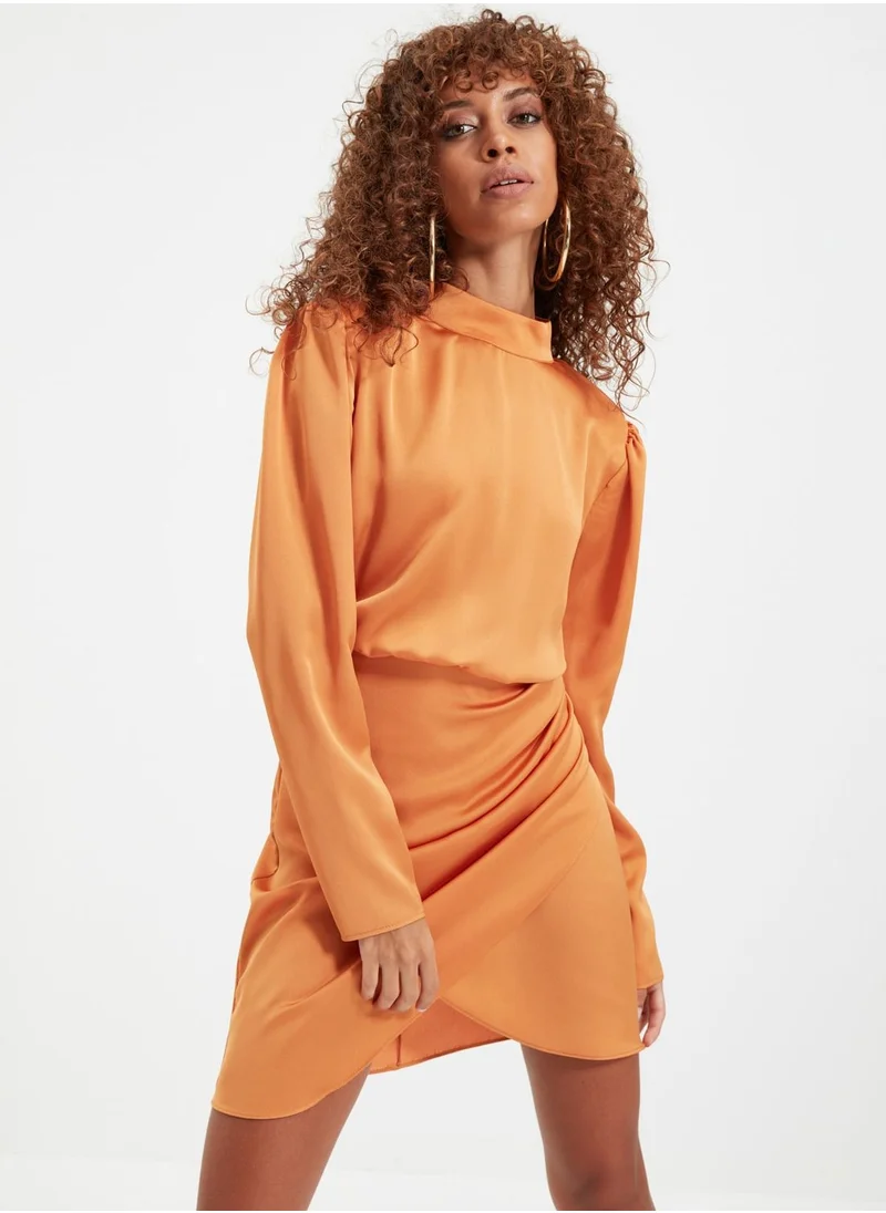 trendyol High Neck Asymmetric Dress