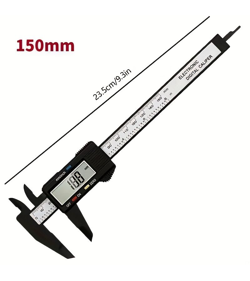 Swardman Tool 150mm Black Digital Vernier Caliper with Storage Case Large Screen Auto Off - Image 2