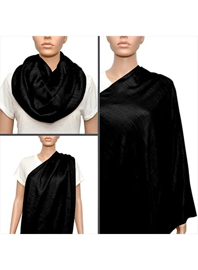 Infinity Breastfeeding Scarf & Nursing Cover & Infinity Scarf (Black)  - Image 1