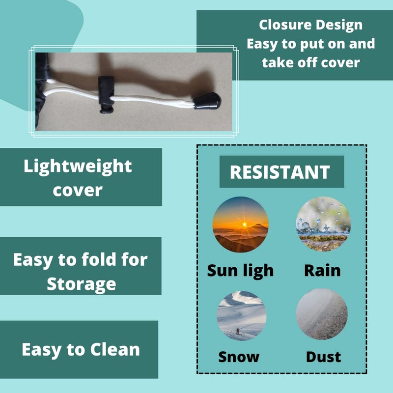 KHOOBREZ Polyester Waterproof Indoor And Outdoor Chair Cover Chc Black - Image 4