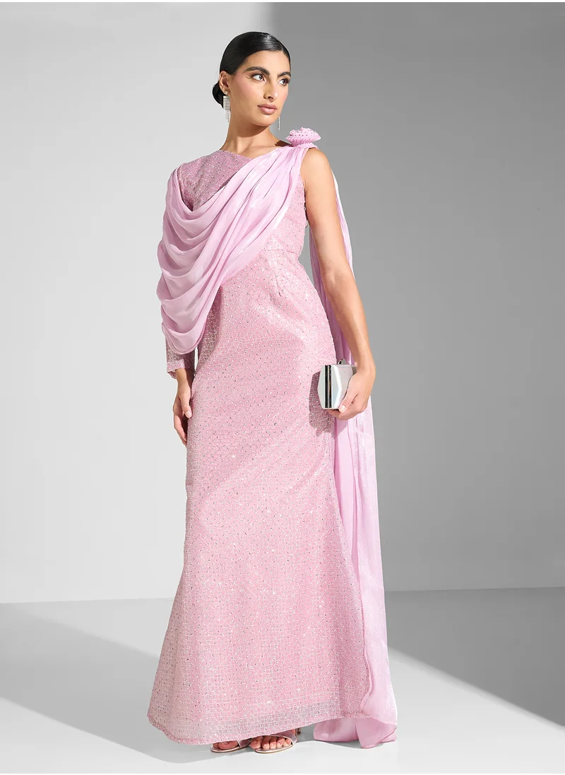 جولدن ابل One Shoulder Maxi Dress