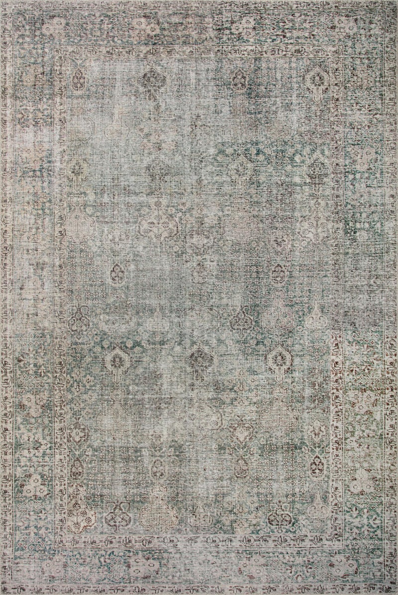 Loloi Chris Loves Julia Jules Collection JUL-08 Emerald/Antique Ivory 7'-6'' x 9'-6'', .13" Pile Height, Area Rug - Image 5