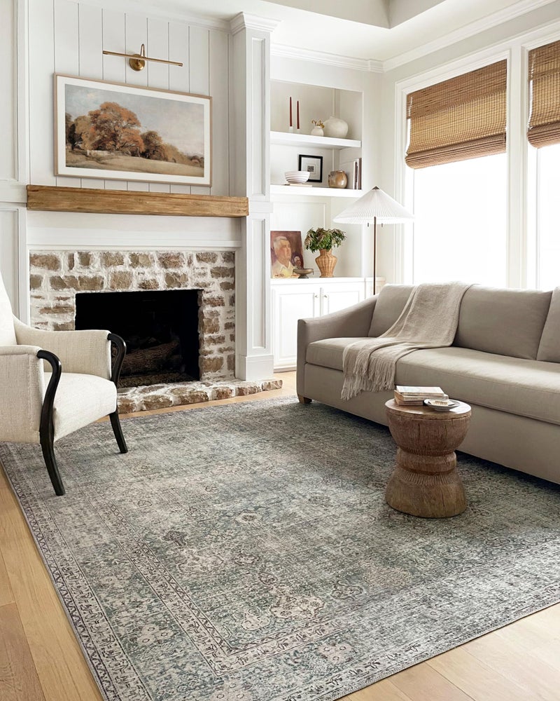Loloi Chris Loves Julia Jules Collection JUL-08 Emerald/Antique Ivory 7'-6'' x 9'-6'', .13" Pile Height, Area Rug - Image 1