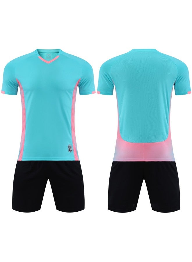 8867 Bright Blue Short Sleeve Football Jersey - Image 1