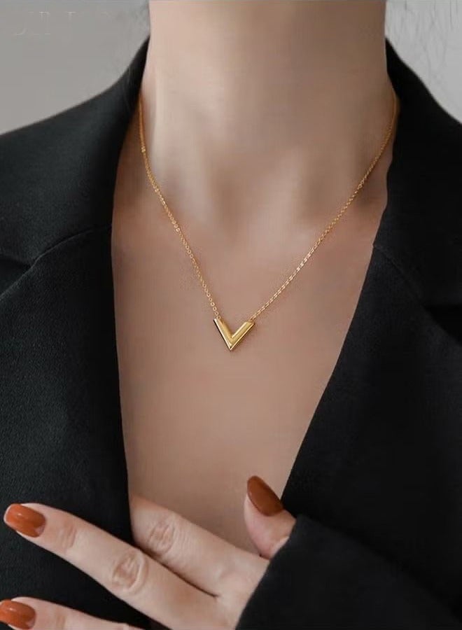 V-Shaped Pendant Necklace For Women and Girls Trendy Fashion Accessories with a Unique Minimalist Vibe Fashion Jewelry Dress Accessories  - Image 1
