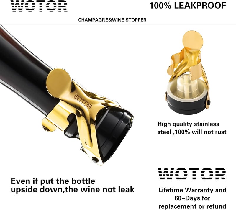 WOTOR 9018 أغطية زجاجات نبيذ (ذهبية) - Image 4
