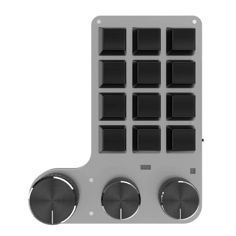 12-Keys 3 Knob Gaming Keypad Red Switch Keyboard with USB Wired+BT Dual Mode Multi-Function Shortcut Custom Keypad for PC Desktop - Image 1