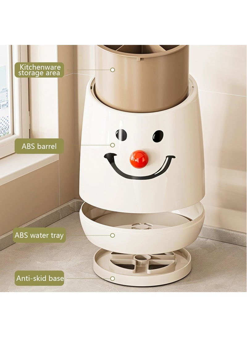 SYOSI Knife Holder, 360° Rotating Universal Knife Block for Kitchen Countertop, Space Saving Utensil Organizer with Detachable Base, Large Capacity Knife and Chopsticks Storage Stand for Home and Restaurant - Image 2