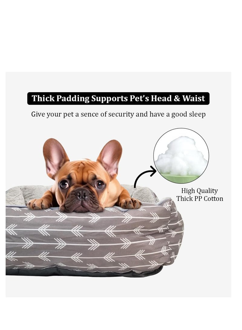 أن ان سي بيتس سرير للكلاب مصنوع من قماش مخملي ناعم، ووسادة قابلة للإزالة، وقاعدة غير قابلة للانزلاق، سرير مريح وجيد التهوية للحيوانات الأليفة للسلالات المتوسطة إلى الكبيرة، قابل للغسل في الغسالة 90 سم (رمادي) - Image 5