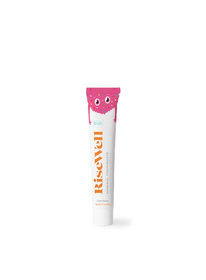RiseWell Kids Mineral Toothpaste - Hydroxyapatite Toothpaste for Kids - Natural SLS Free Toothpastes, Made by Dentists, Safe to Swallow, Travel Size Hygiene Care, Gentle Oral Care (Cake Batter Flavor) - Image 1