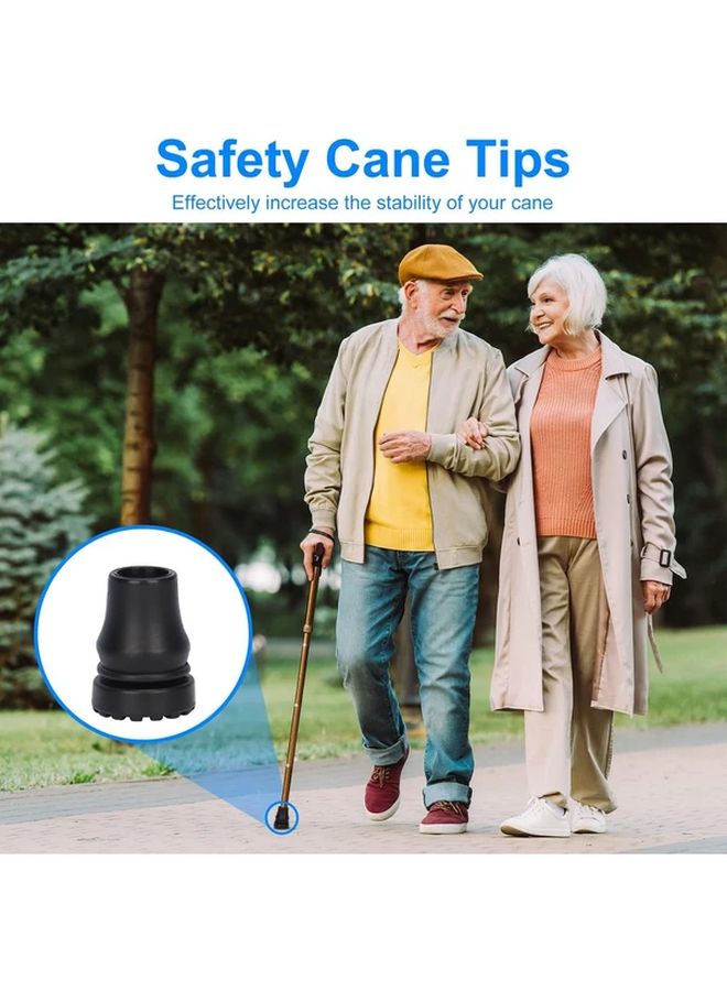 4 Pack Heavy Duty Anti Slip Rubber Cane Tips 19Mm 3 4 Inch Black Textured Replacement For Walking Sticks Hiking Poles Senior Crutches Mobility Aid Secure Fit Enhanced Grip - Image 4