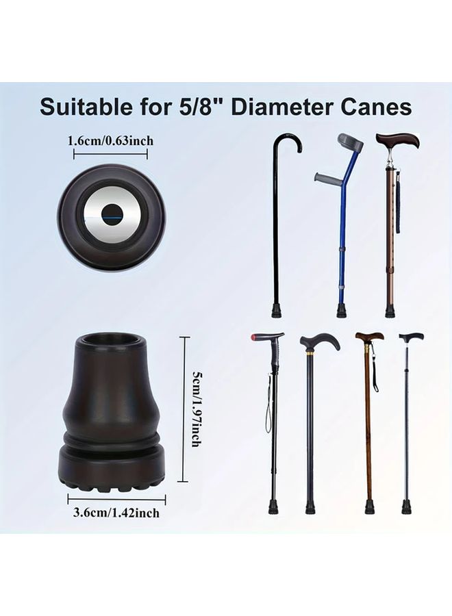 4 Pack Heavy Duty Anti Slip Rubber Cane Tips 19Mm 3 4 Inch Black Textured Replacement For Walking Sticks Hiking Poles Senior Crutches Mobility Aid Secure Fit Enhanced Grip - Image 2