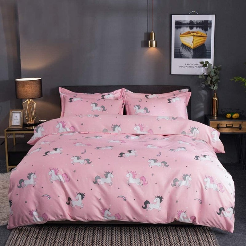 ABM UNLIMITED ABM UNLIMITED Cartoon Unicorn Print Reversible Soft Poly Cotton Ac BlanketDohar for Kids Single Bed - Image 1