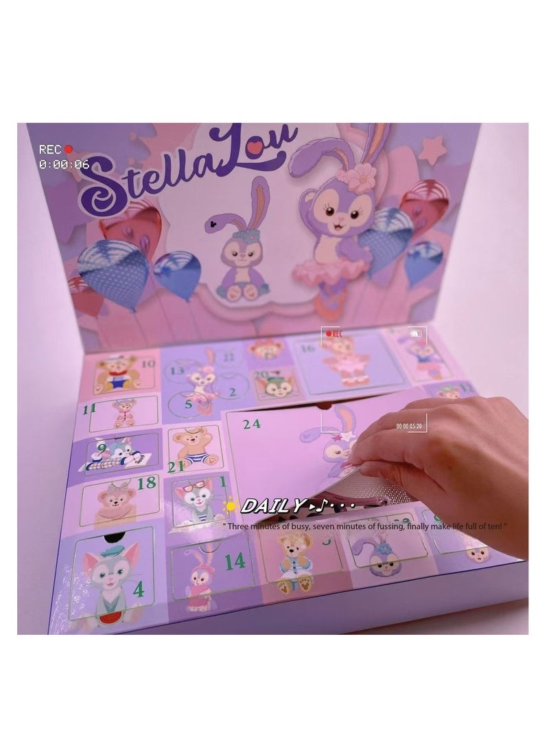 CityRiya-Long - Christmas blind box hole music, including keychains, StellaLou cartoon characters, rings, hairbands and party toy decoration accessories, Christmas countdown calendar gifts, suitable for boys, girls and children (StellaLou) - Image 1