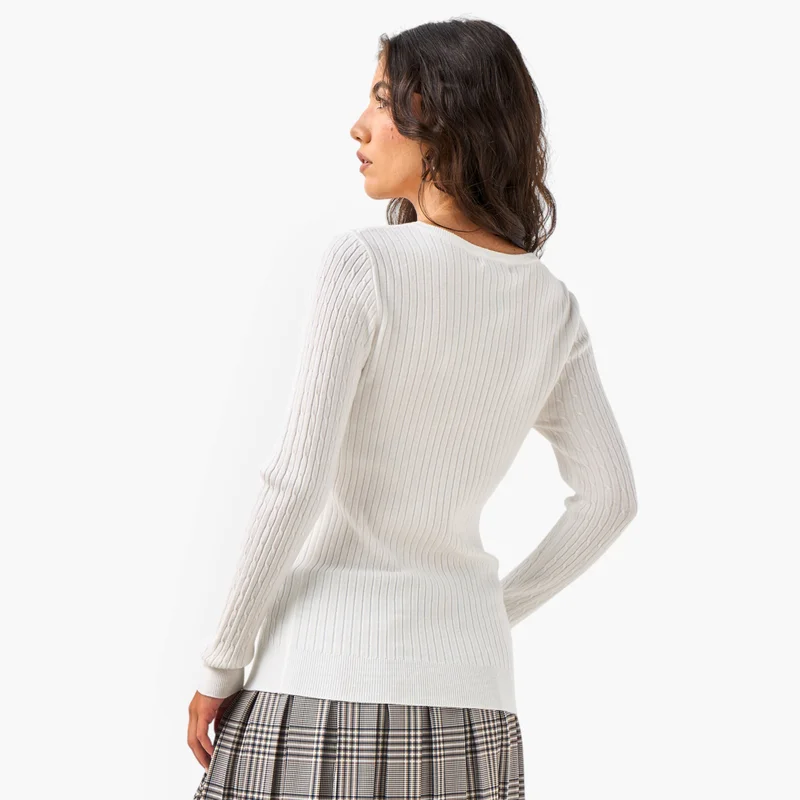 2Xtremz 2Xtremz Slim Fit Textured Round Neck Tricot Sweater