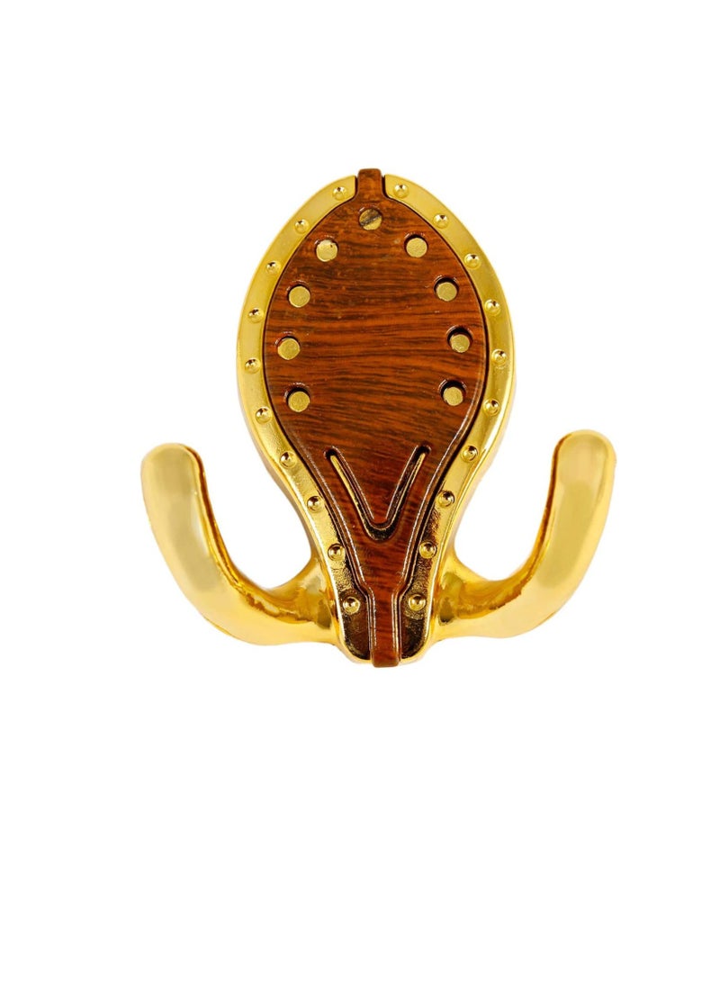 Plastic Wall Double Hook, Gold  - Image 1
