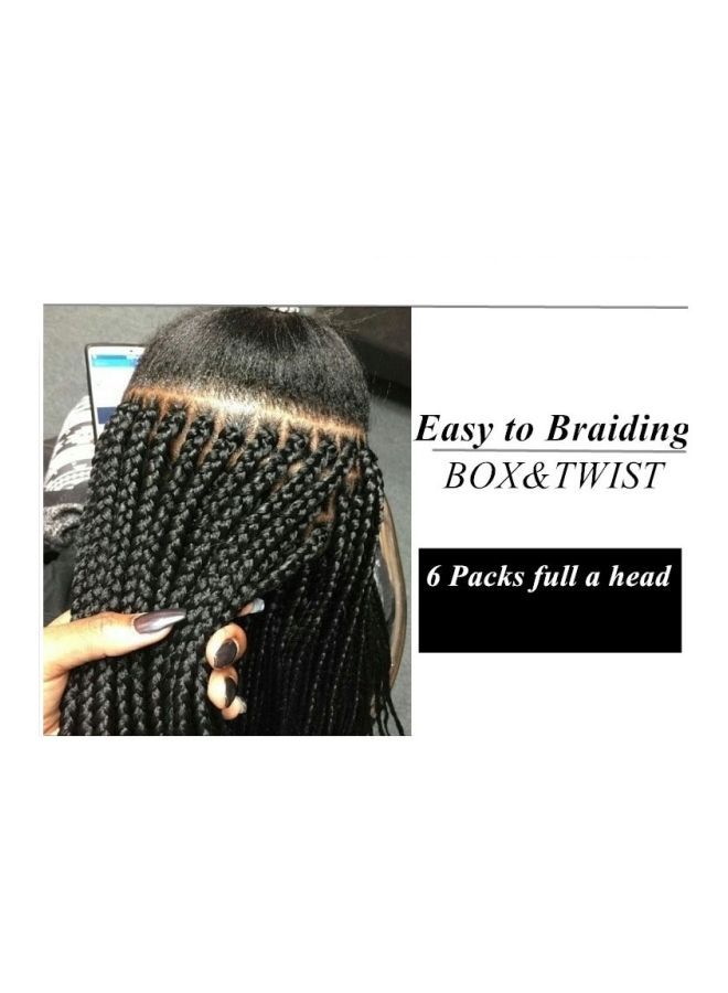 Buna 3-Piece Braided Hair Wig Black 60centimeter - Image 2