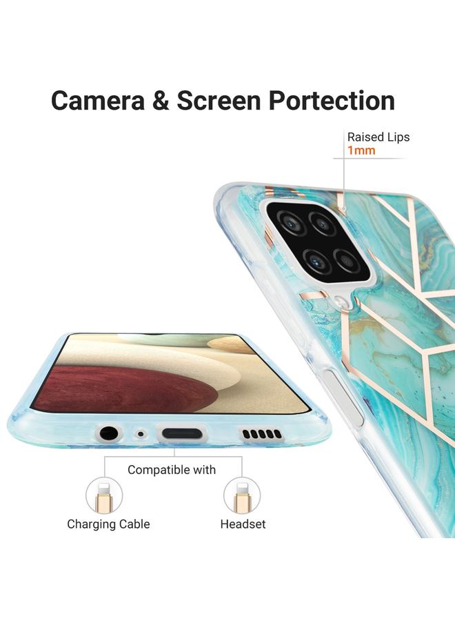 S-TOP Case For Samsung Galaxy A12 3D Electroplating Marble Pattern TPU Protective Case - Image 3