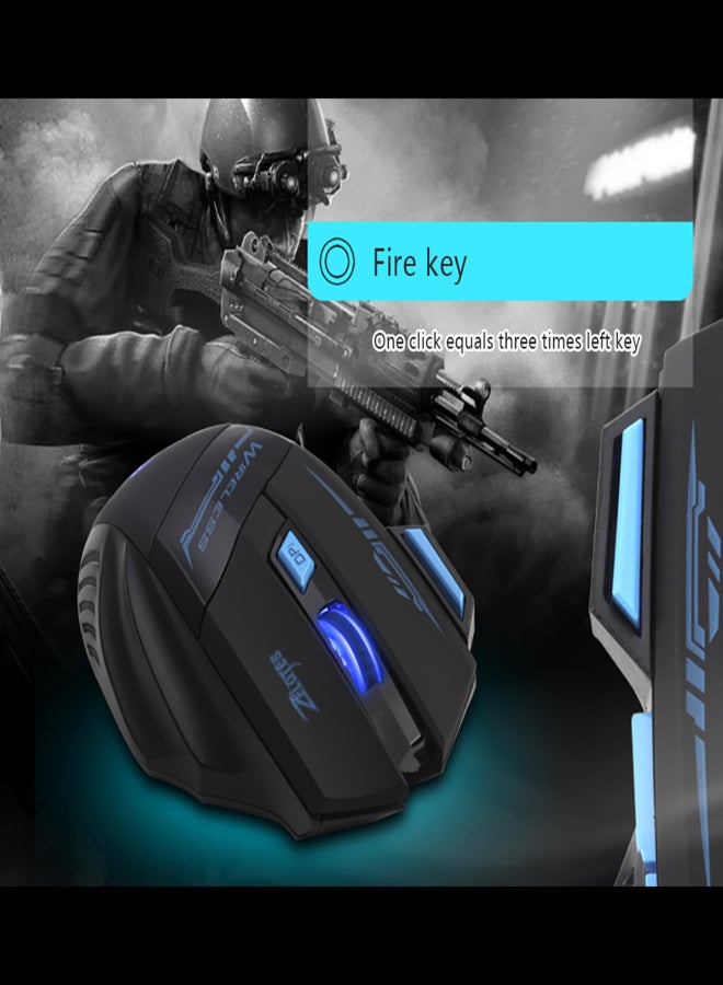 ZELOTES F14 LED Optical Computer Wireless 2.4G 2400 DPI 7 Buttons Wireless Gaming Colorful Breathing Lights for Pro Gamer - Image 4