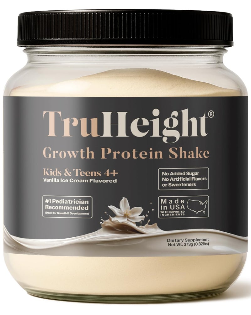 TruHeight Growth Protein Shake (Vanilla Ice Cream Flavor, Whey) Tall Nutrition for Natural Growth & Development - Protein Powder for Kids & Teens, Weight Gain Drinks - Picky Eater Vitamin, Ages 4+ - Image 1