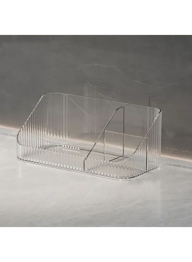 Transparent 2 Piece Makeup Organizer Set With Lids And Drawers For Cosmetics And Stationery - Image 3
