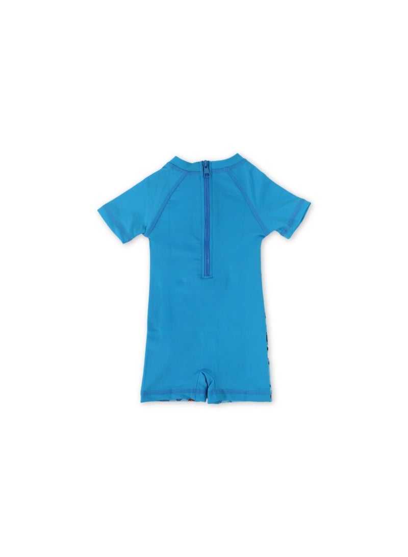 I.Wear Baby Boys Sunsuit One-Piece – Turquoise with Marine Creatures Print - Image 2