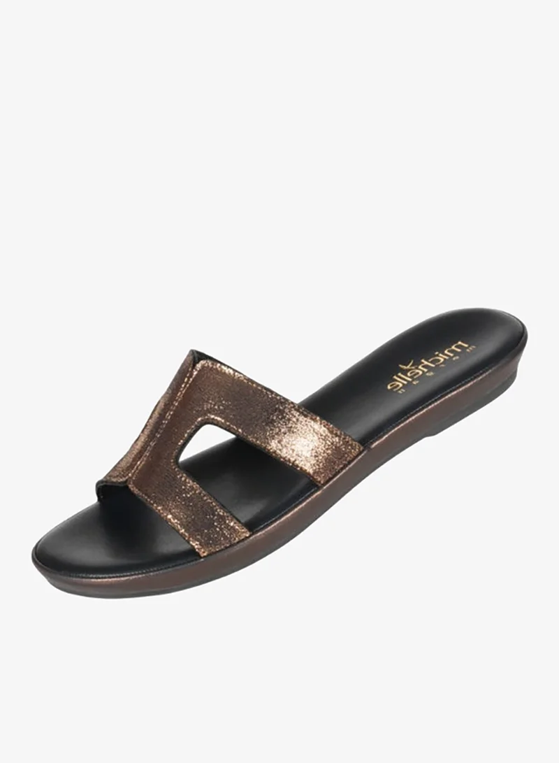 Michelle Morgan 092-2971 Michelle Morgan Ladies Flat Slip on sandals 314RC679 Bronze