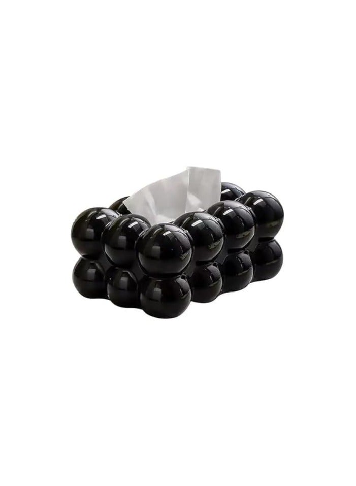 Bubbles Acrylic Tissue Box - Black - Image 1