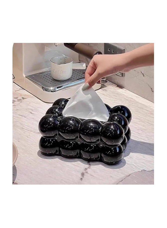 Bubbles Acrylic Tissue Box - Black - Image 2