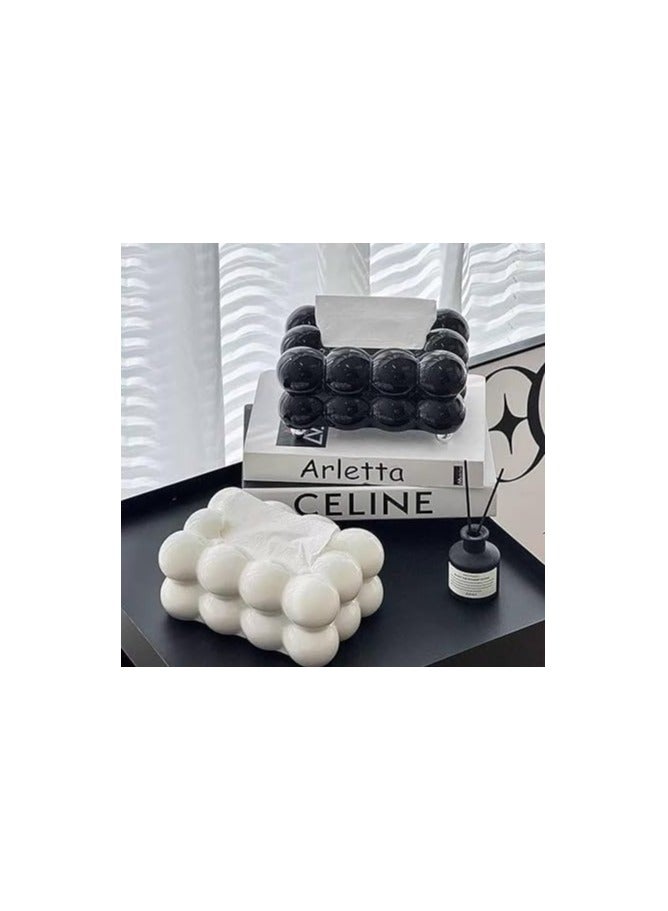 Bubbles Acrylic Tissue Box - Black - Image 4
