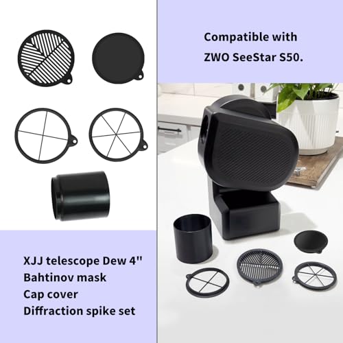 XJJ S50 Telescope Dew Shield Combination Bahtinov mask Cap Cover and Diffraction Spike Set Compatible with ZWO SeeStar S50 Telescope - Image 3