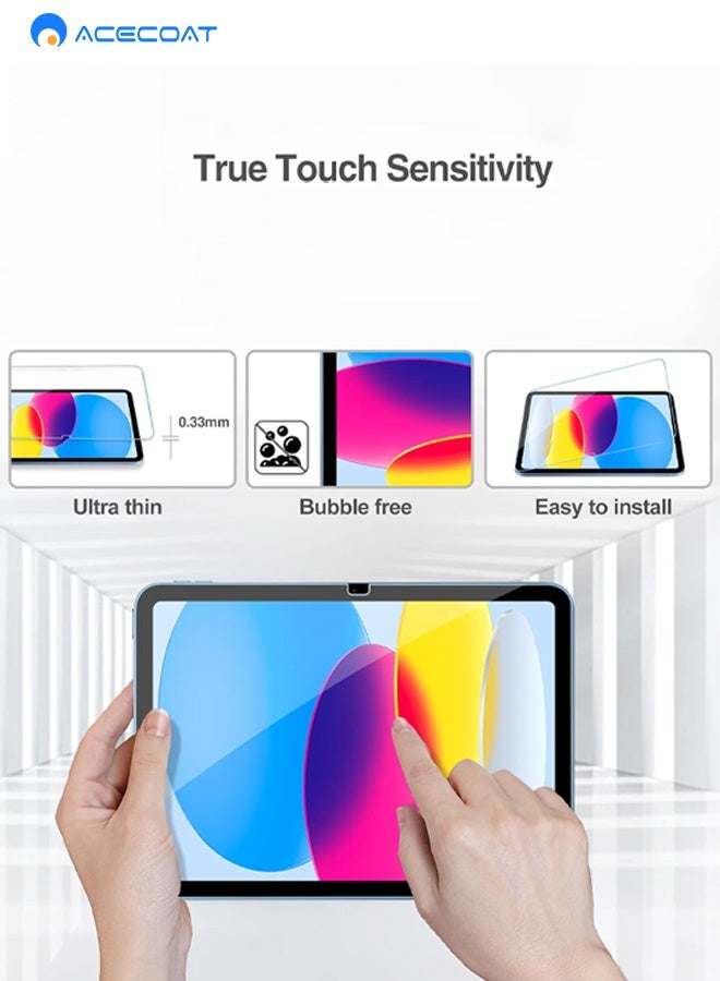 ACECOAT Screen Protector For Ipad A16 11th/10th Generation (11 Inch/10.9, 2025/2022), 9h Tempered Glass Film Guard ,Apple Pencil Support(1 Pack） - Image 3