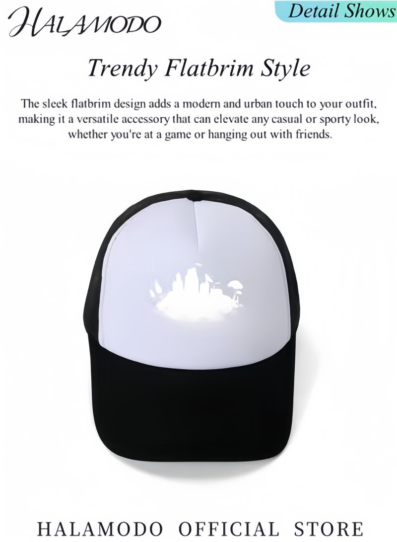 HALAMODO Baseball Cap Flatbrim  Baseball Hat with Sleek Design Hip Pop Adjustable Baseball Caps Quality Made Hat and Fitted Cap Suitable for Outdoor Sports - Image 4