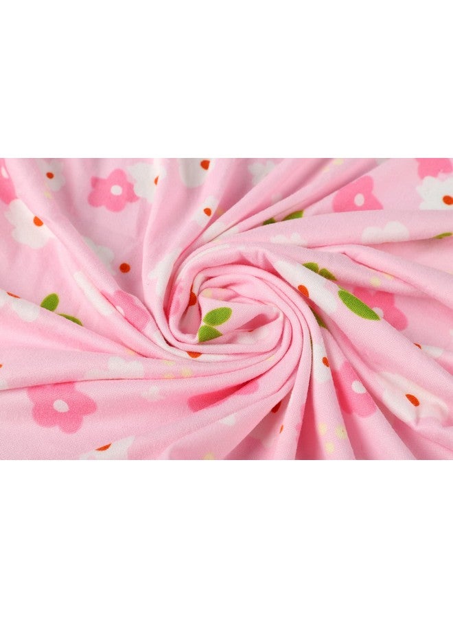 Onacosht Bassinet Sheets Set 3 Pack for Baby Girl, Stretchy Soft Jersey Knitted Fitted Sheet Universal for Oval Rectangle and Hourglass Bassinet Mattress, Pink Floral - Image 2