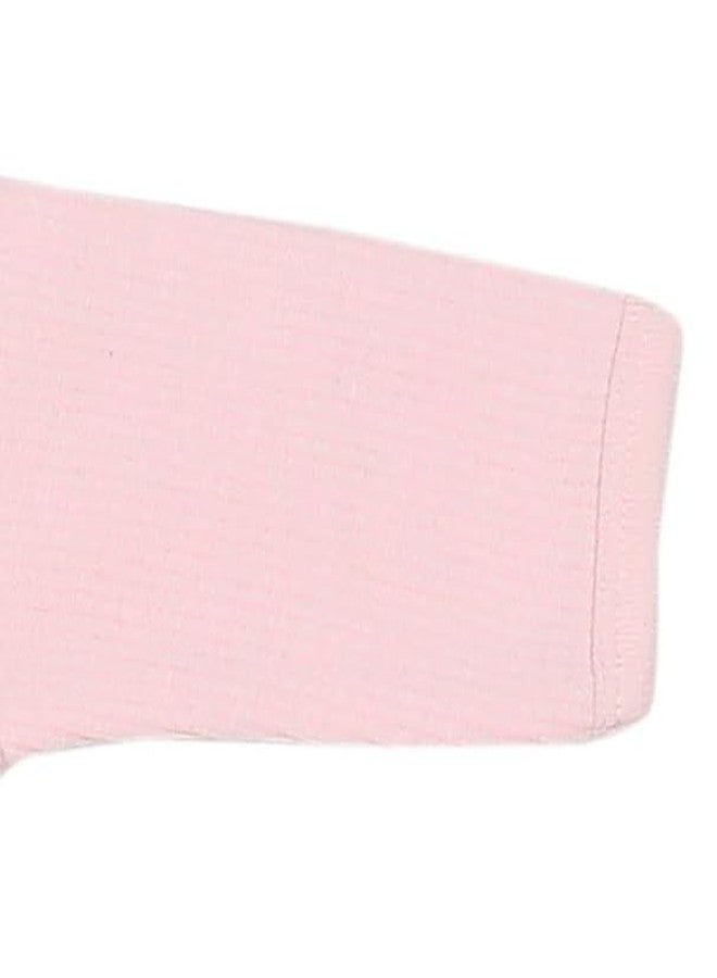 aRIC Moms Pet Unisex Baby Full Sleeves Front Open Thermal Set| Thermal Sets for Infants for Winter | Thermal Top and Bottom Set for Baby Boys and Girls in Pastel Shades (Light Pink, 6-9 Months) - Image 4