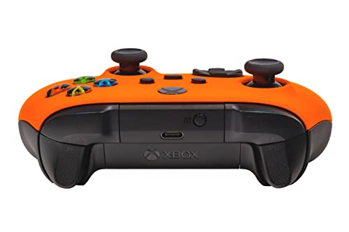 Crazy Controllerz Xbox One Series X S Custom Soft Touch Controller - Soft Touch Feel, Added Grip, Neon Orange Color - Compatible with Xbox One, Series X, Series S - Image 5