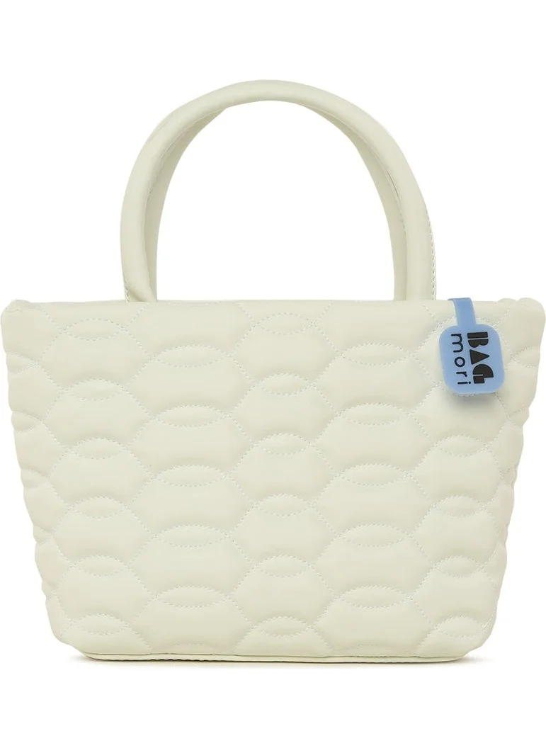 Bagmori White Design Embroidered Mini Bag