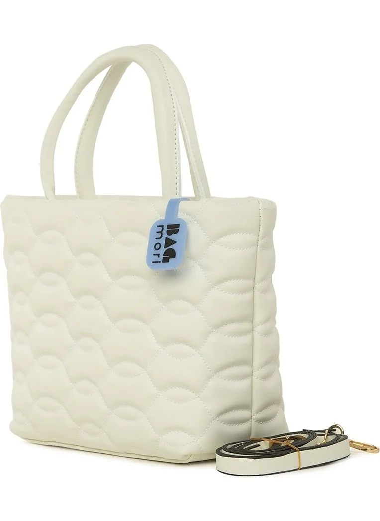 Bagmori White Design Embroidered Mini Bag
