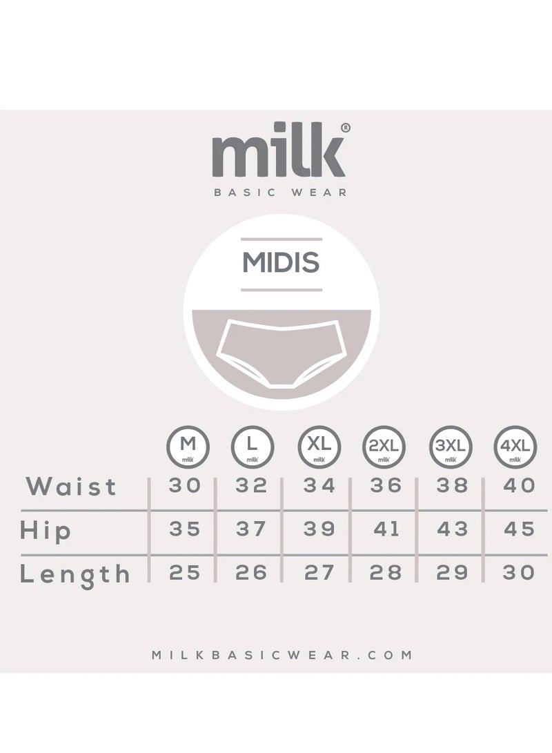 Milk Basics® Underwear Midi Women Bundle of 3 Plain Colored Midis - Image 5