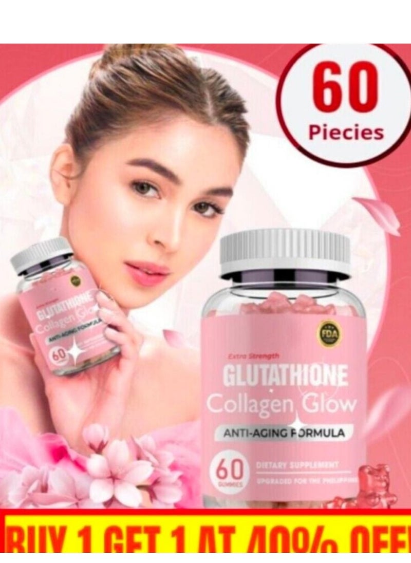 Collagen - Glutathione Collagen Gummies, Glutathione Collagen Glow Gummies For Dark Spot, Korea Glutathione Gummies For Women, Glutathione Collagen Glow Anti Aging - Image 1