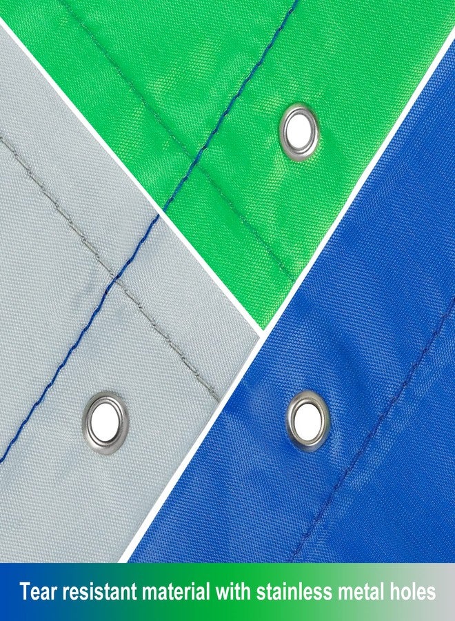 Flehomo Swing Set Replacement Tarp, 52 x 90 Inches Kids Playground Roof Canopy, Waterproof & UV Protection Playset Tarp Replacement (Green Blue Gray) - Image 3