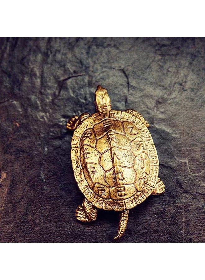 ALHBEJT Brass Turtle Brass Tortoise Statue Figure Home Office Decorative Ornament Collectible (1PCS) - Image 1