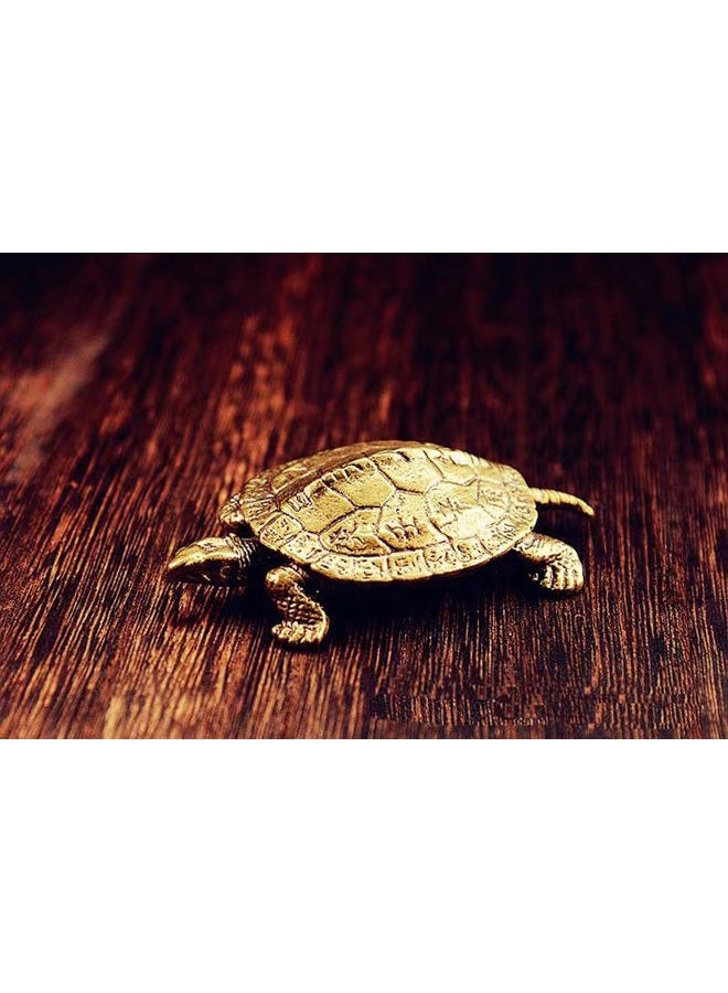 ALHBEJT Brass Turtle Brass Tortoise Statue Figure Home Office Decorative Ornament Collectible (1PCS) - Image 3