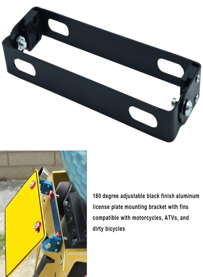 UOIENRT License Plate Mount Bracket Flipper 180-Degree Adjustable Aluminum Replacement for Motorcycle Bike ATV Dirty Bike - Image 2
