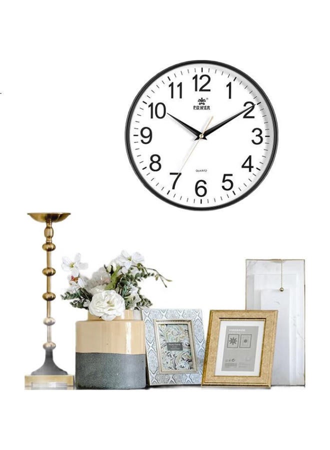 POWER Bawang Wall Clock, Living Room Simple Wall-Mounted Quartz Clock, No Drilling Required, Home Use, 30Cm Diameter, Black, Bw23009B - Image 3