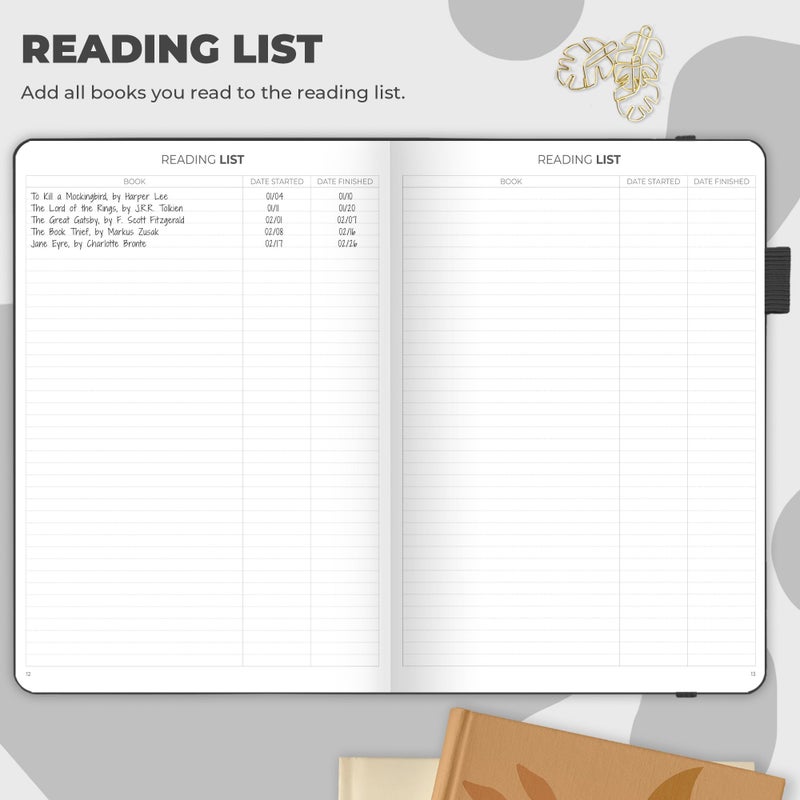 Clever Fox Reading Journal Large - Guided Book Review Log & Tracker - Gifts & Accessories For Reading Lover - Book Tracking Journal For Kids & Adults  8.5X11.2  (Black) - Image 3