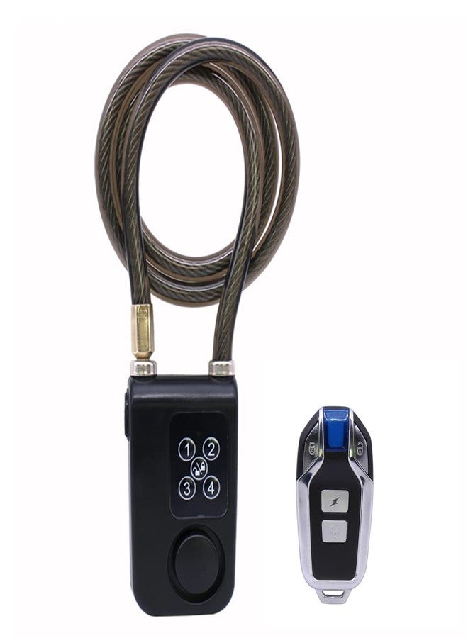 Mengshen Bike Lock with Remote Control, Anti-Theft Vibration Alarm with 31 Inch Cable Length, IP55 Waterproof for Bicycle Motorcycle Door Fence Gate Scooter Baby Stroller (Black) - Image 1